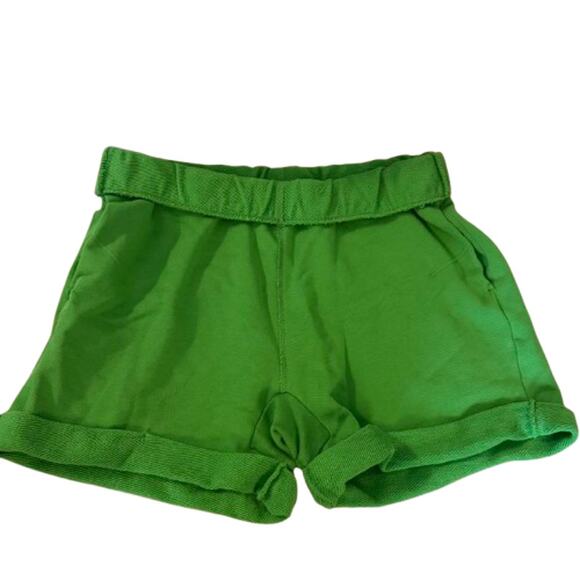 NWOT FRAME Size S Rolled Up Short Green Fold Over Sweat Shorts 100% Cotton - Picture 1 of 4